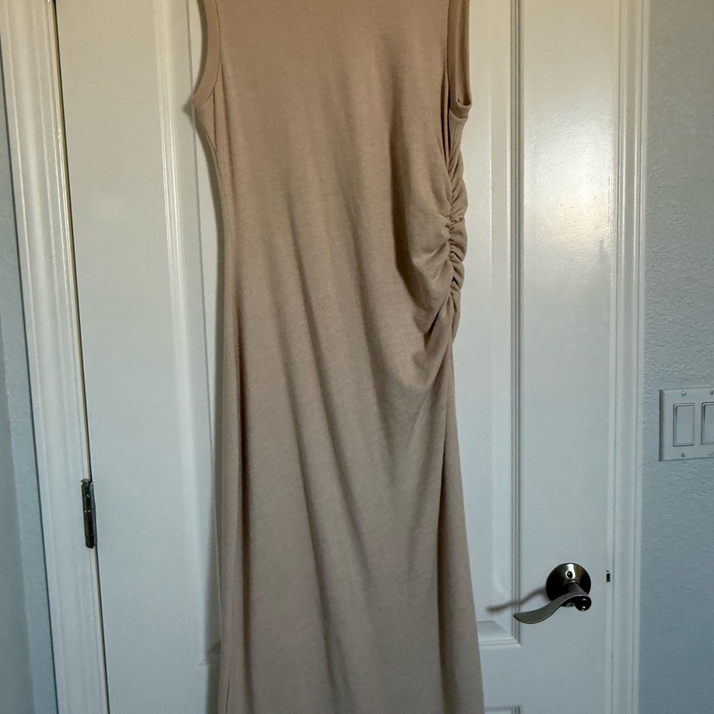 Vince Tan Ruched Maxi Dress